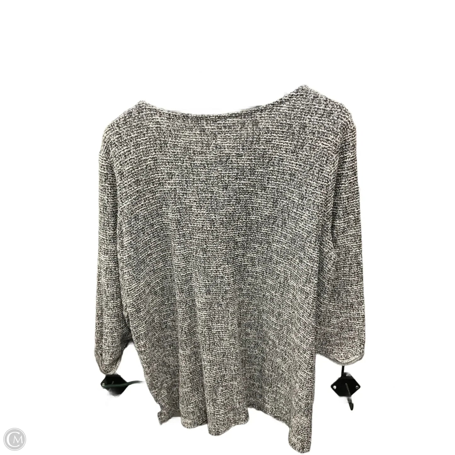 Top 3/4 Sleeve By Chicos In Black & White, Size: Xl