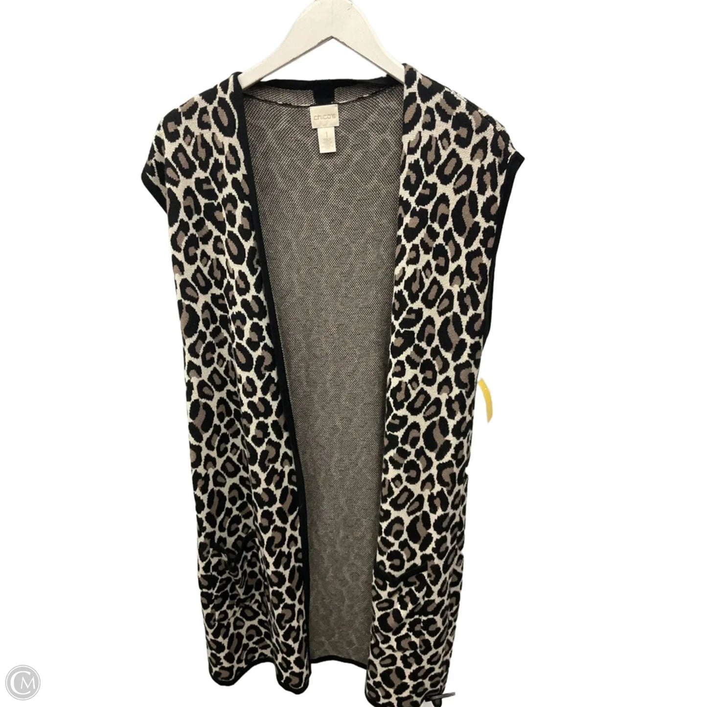 Vest Sweater By Chicos In Animal Print, Size: M