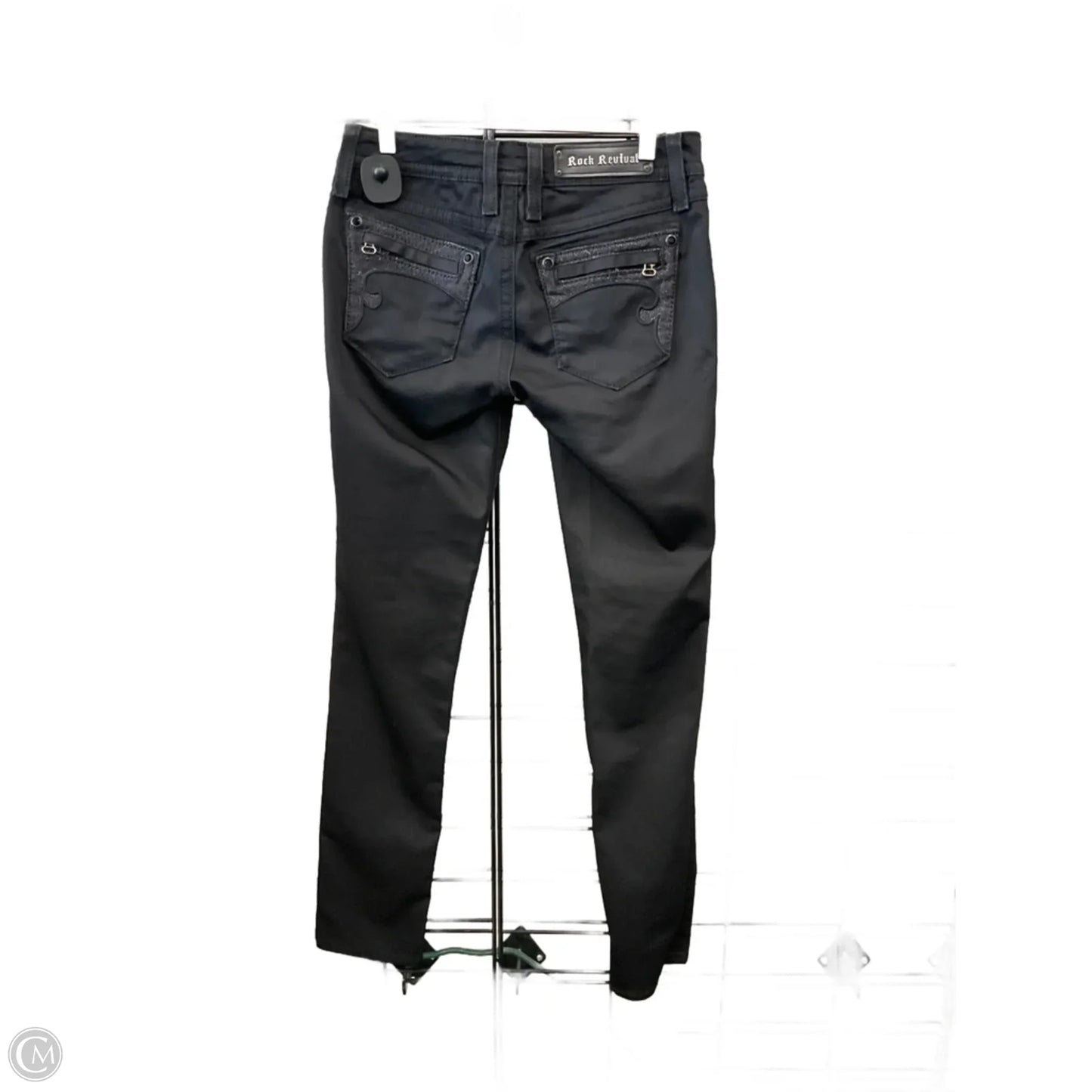 Jeans Skinny By Rock Revival In Black Denim, Size: 6