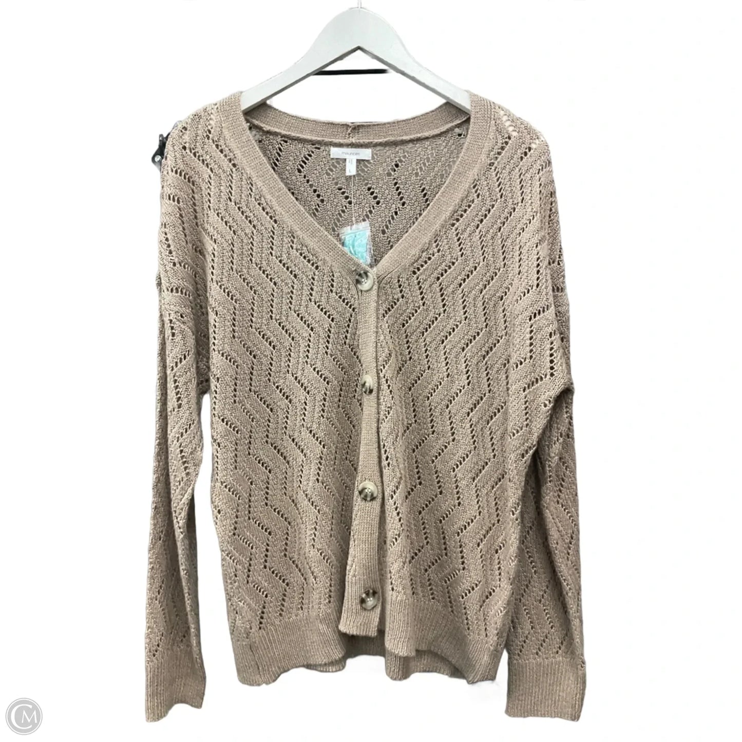 Sweater Cardigan By Maurices In Beige, Size: L