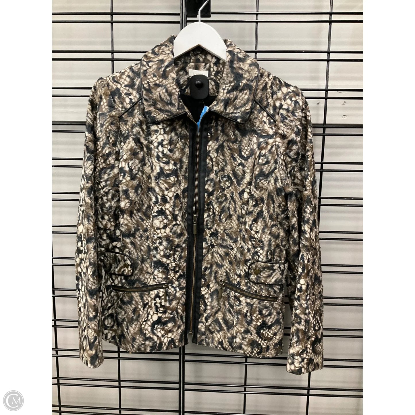 Jacket Other By Chicos In Brown & Cream, Size: S