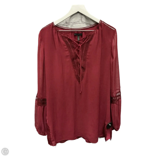 Tunic Long Sleeve By White House Black Market In Red, Size: L
