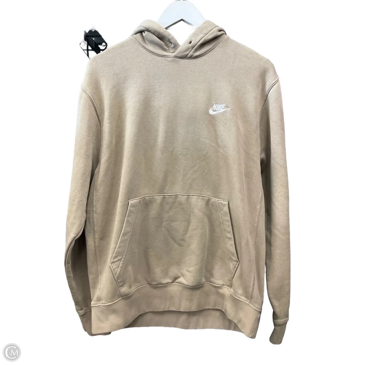 Sweatshirt Hoodie By Nike Apparel In Tan, Size: M