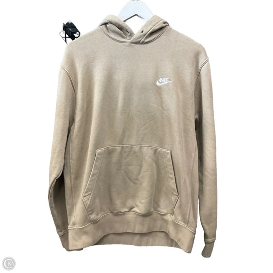 Sweatshirt Hoodie By Nike Apparel In Tan, Size: M