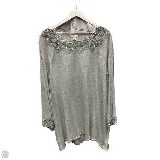 Tunic Long Sleeve By Style And Company In Grey, Size: Xl