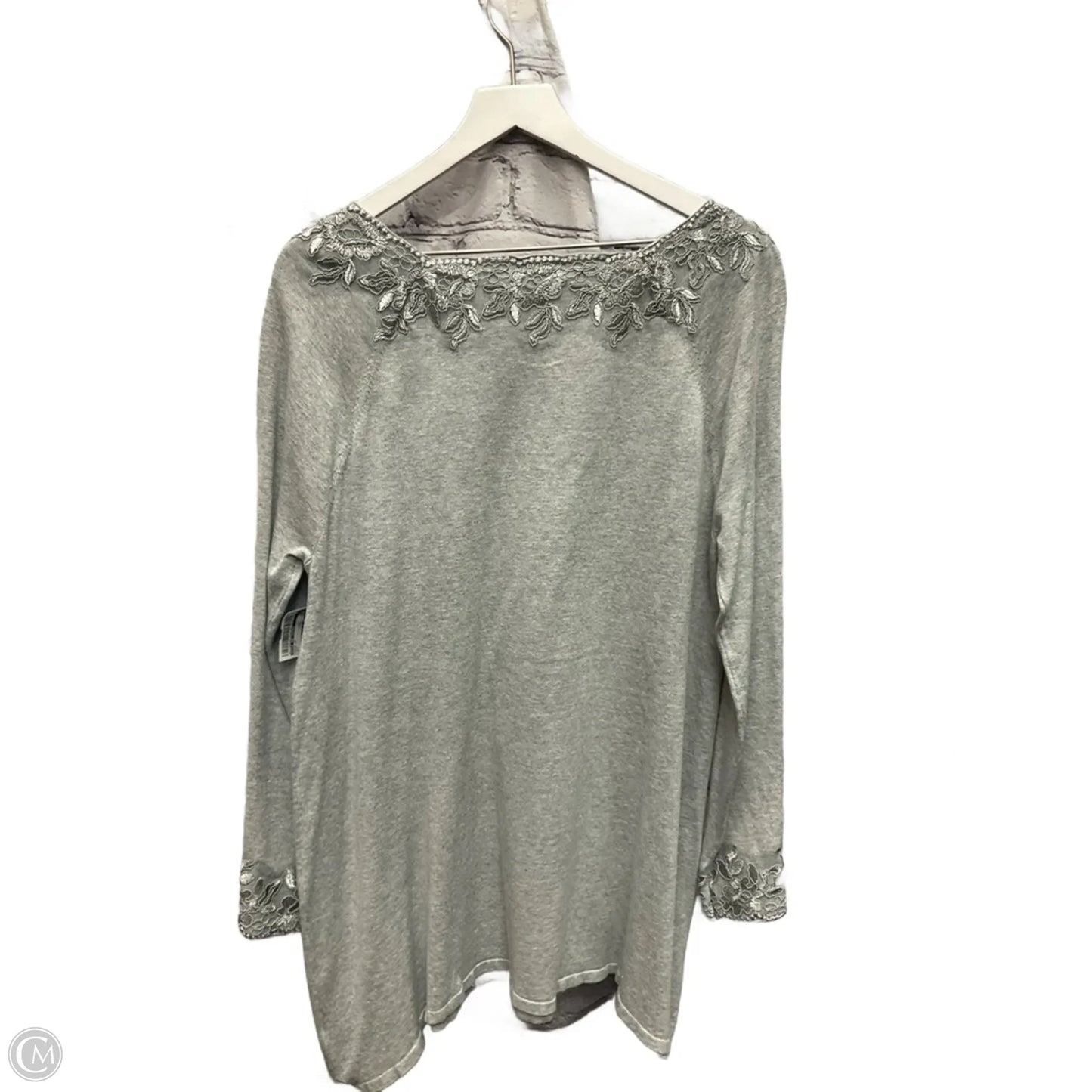 Tunic Long Sleeve By Style And Company In Grey, Size: Xl