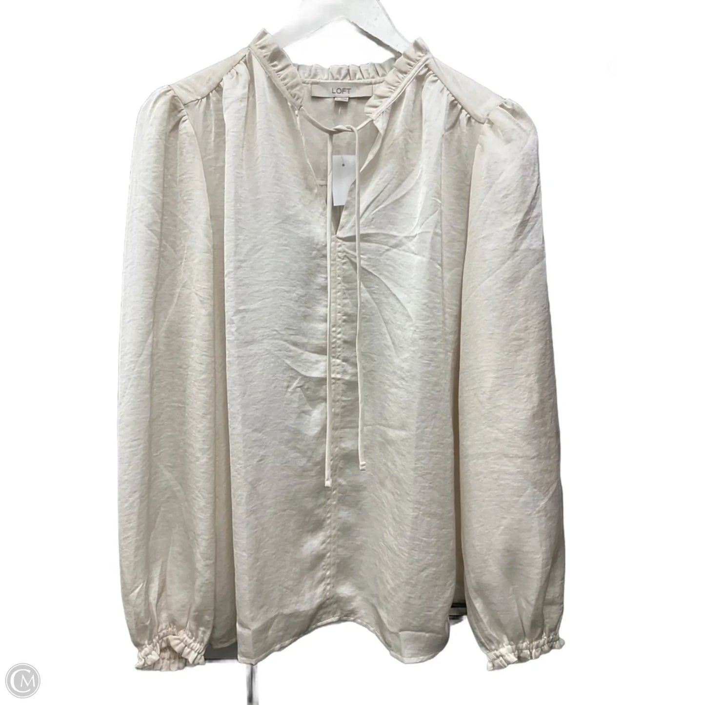 Top Long Sleeve By Loft In Cream, Size: L