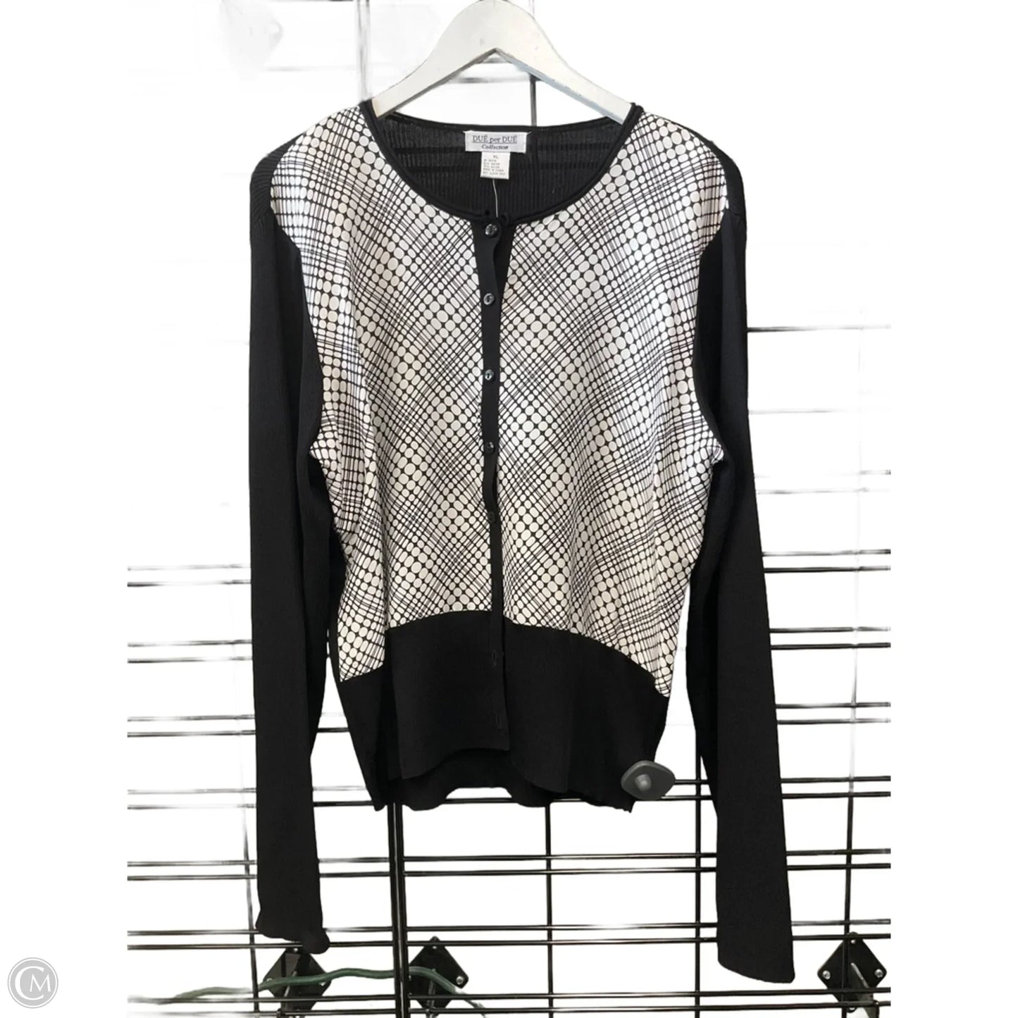 Cardigan By Clothes Mentor In Black & White, Size: Xl