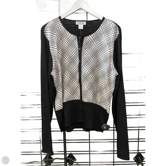 Cardigan By Clothes Mentor In Black & White, Size: Xl