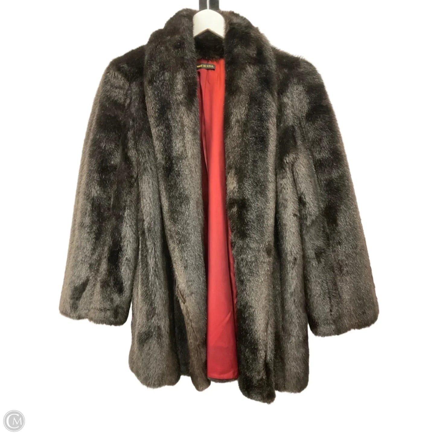 Coat Faux Fur & Sherpa By Clothes Mentor In Brown, Size: M
