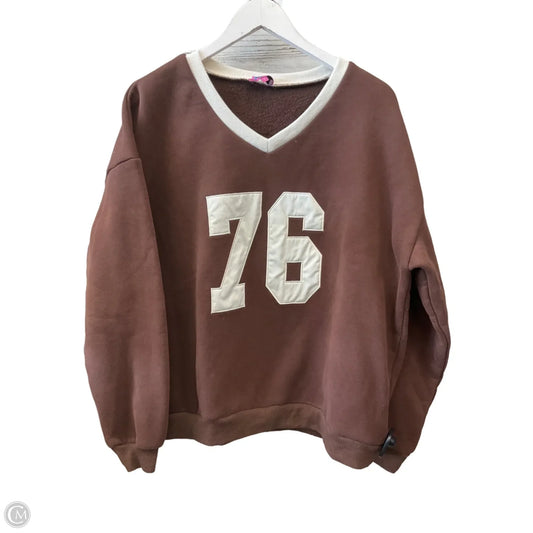 Sweatshirt Crewneck By Edikted In Brown, Size: S