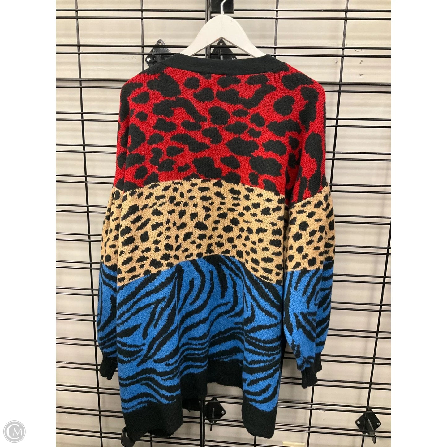 Sweater Cardigan By Terra & Sky In Animal Print, Size: 2x