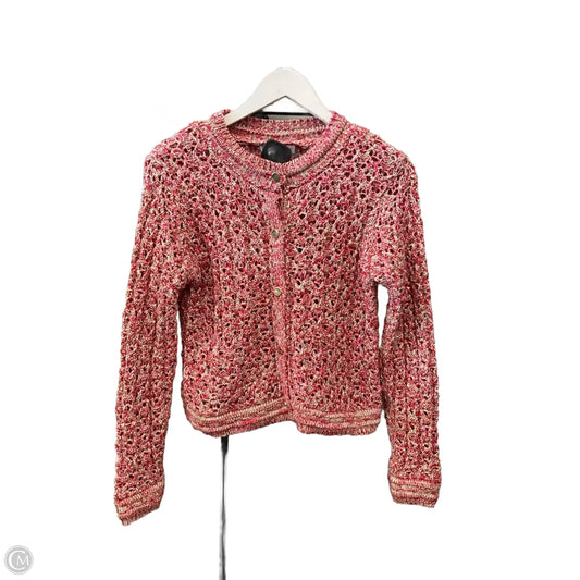 Sweater Cardigan By Mng In Pink & Red, Size: S