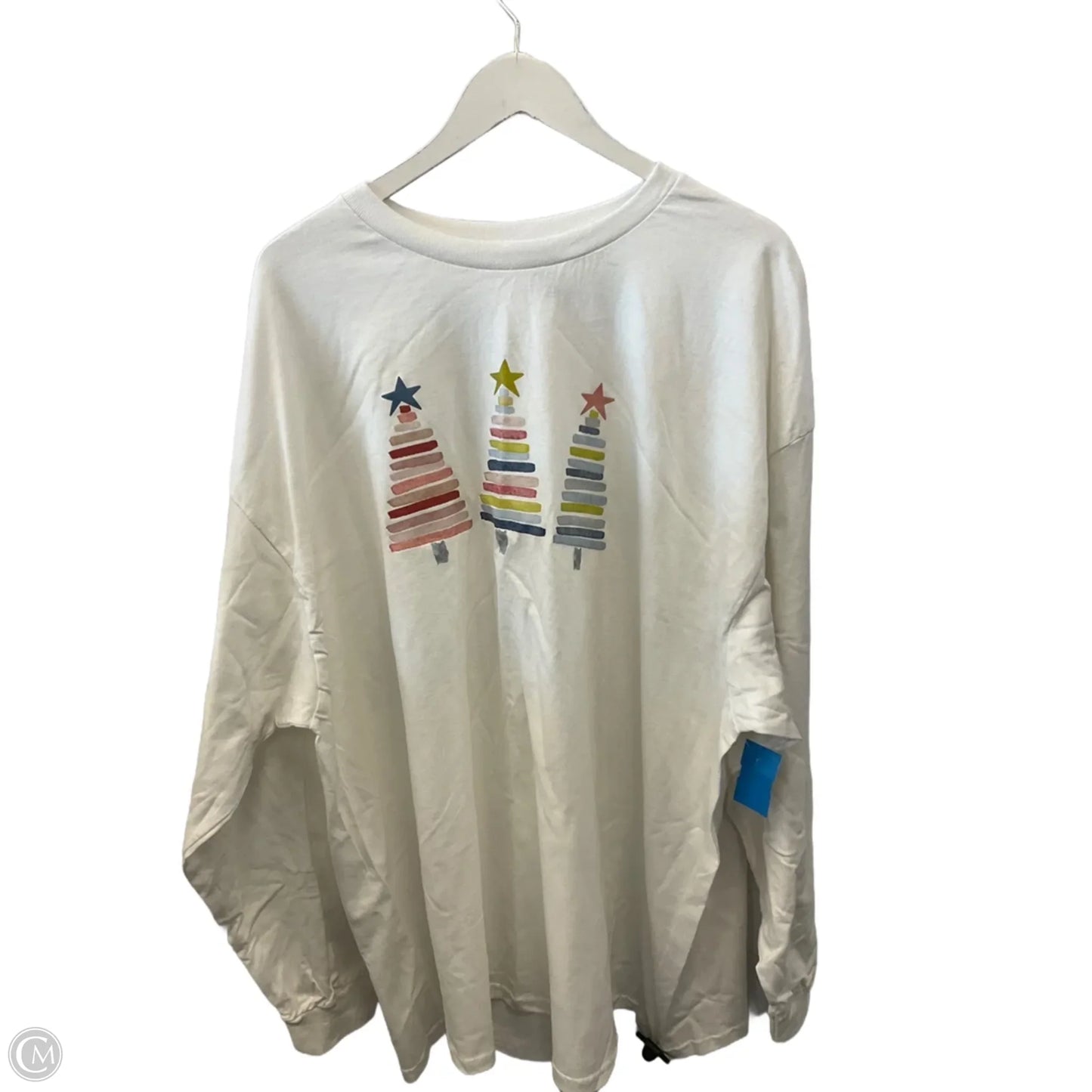 Top Long Sleeve By Gildan In White, Size: 3x