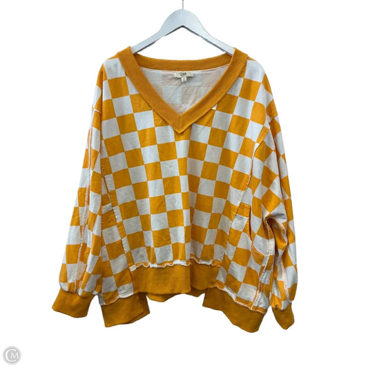 Top Long Sleeve By Oddi In Yellow, Size: 1x
