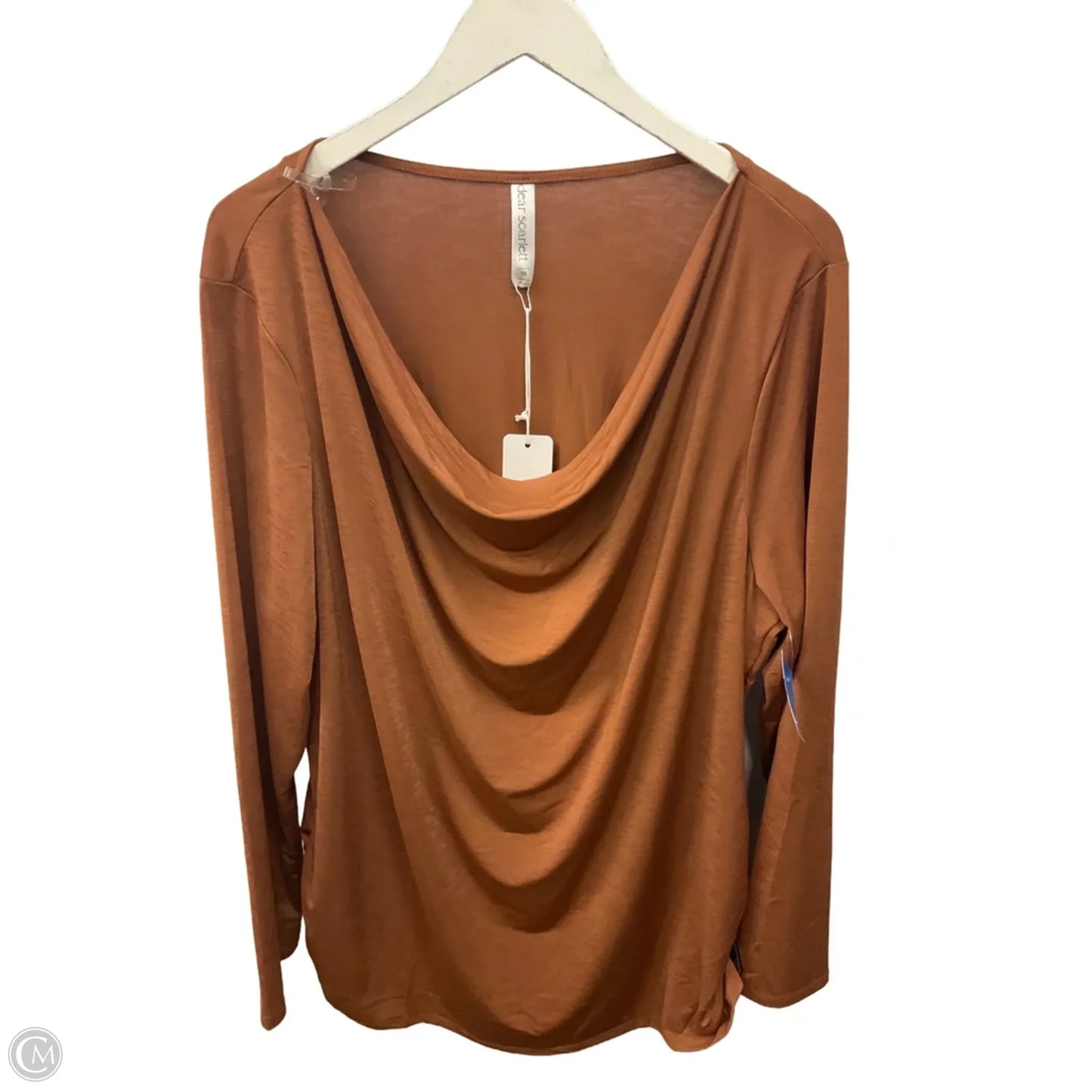 Top Long Sleeve By Dear Scarlett In Orange, Size: 3x