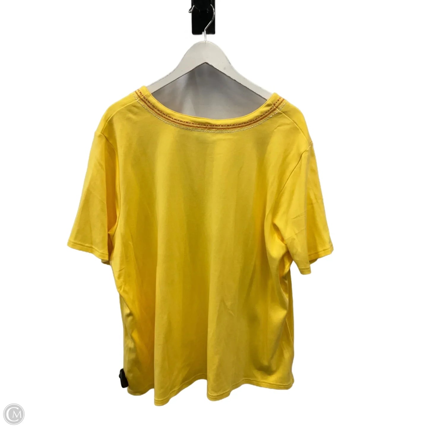 Top Short Sleeve By Coral Bay In Yellow, Size: 3x