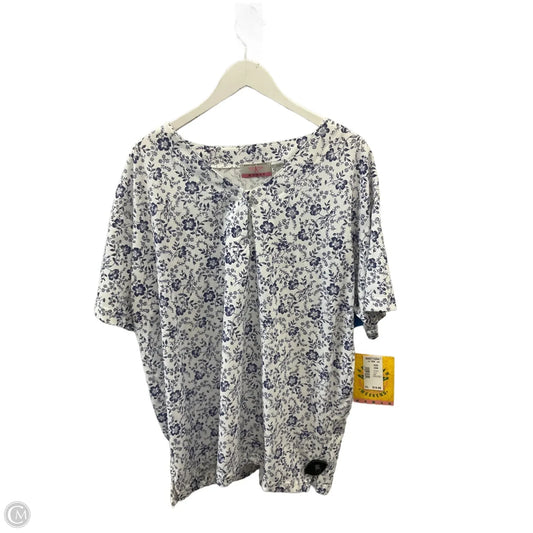 Top Short Sleeve By American Weekend In Purple & White, Size: 3x