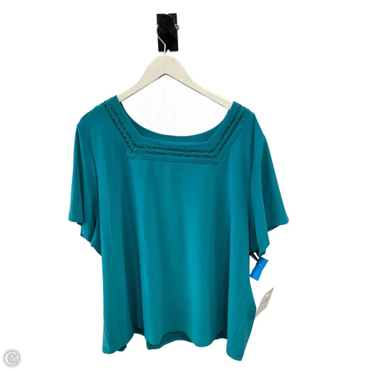 Top Short Sleeve By Sag Harbor In Aqua, Size: 3x