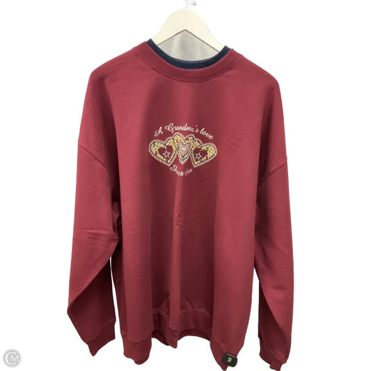 Sweatshirt Collar By Clothes Mentor In Red, Size: 3x