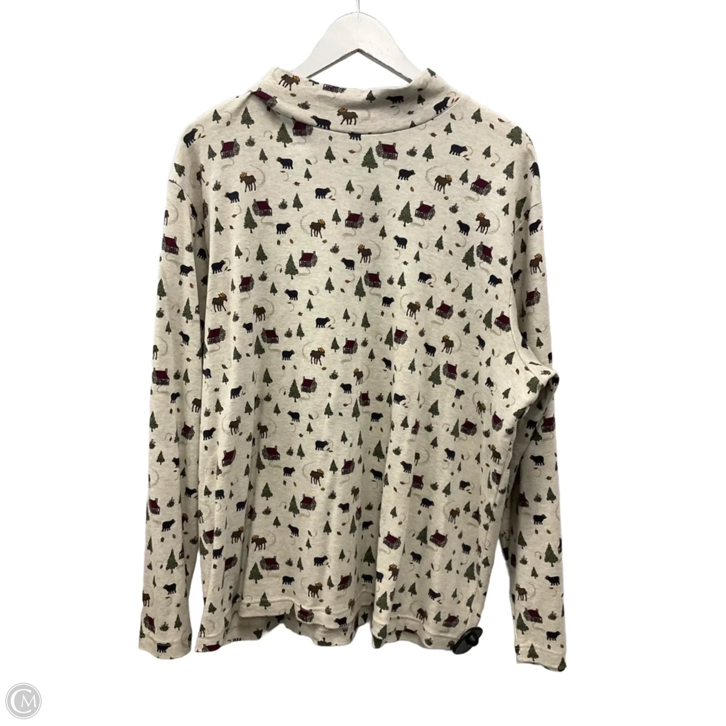 Top Long Sleeve By Croft And Barrow In Beige, Size: 3x