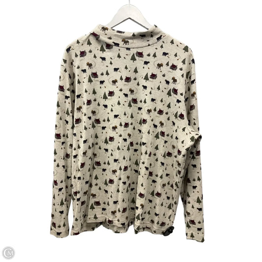 Top Long Sleeve By Croft And Barrow In Beige, Size: 3x