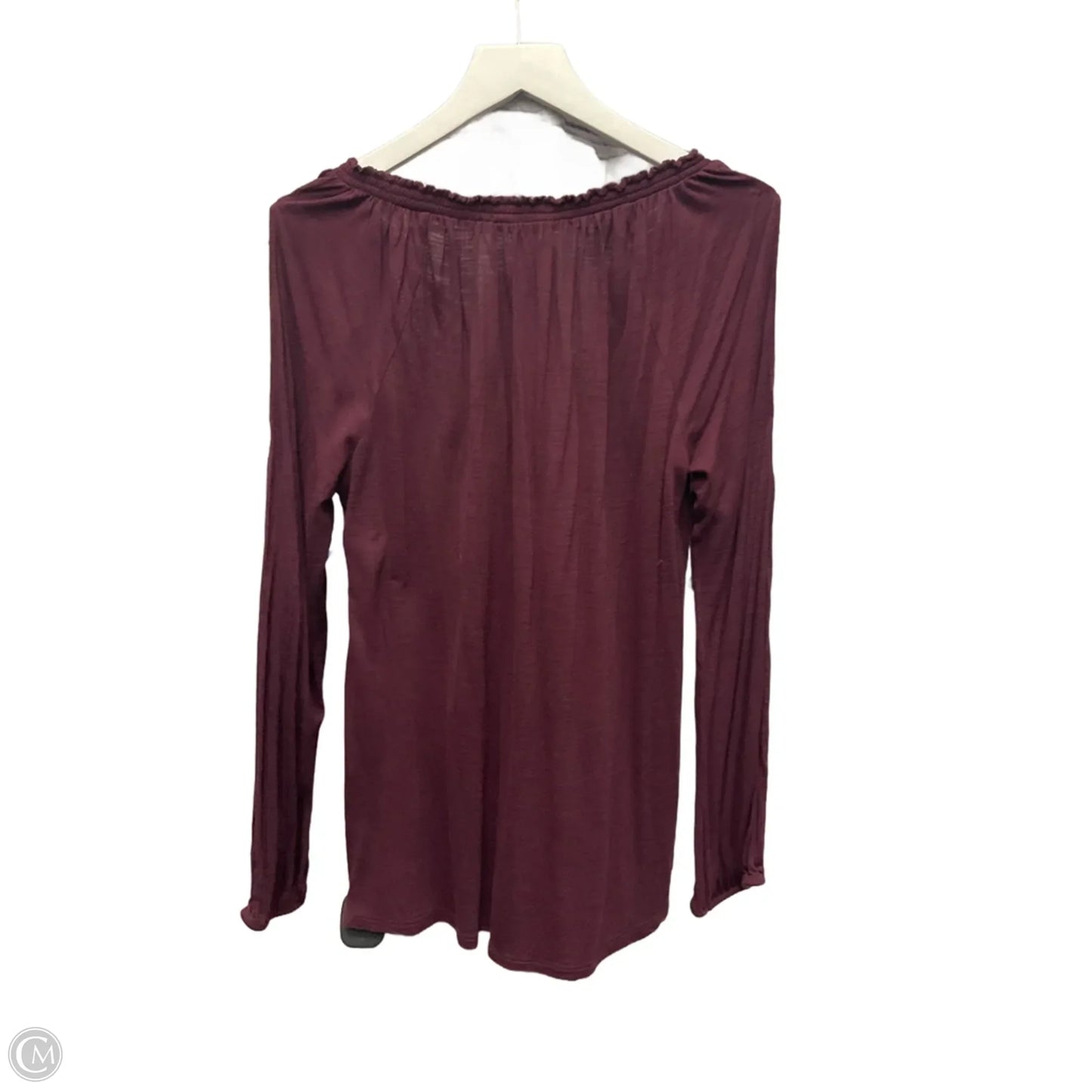 Top Long Sleeve By White House Black Market In Maroon, Size: M