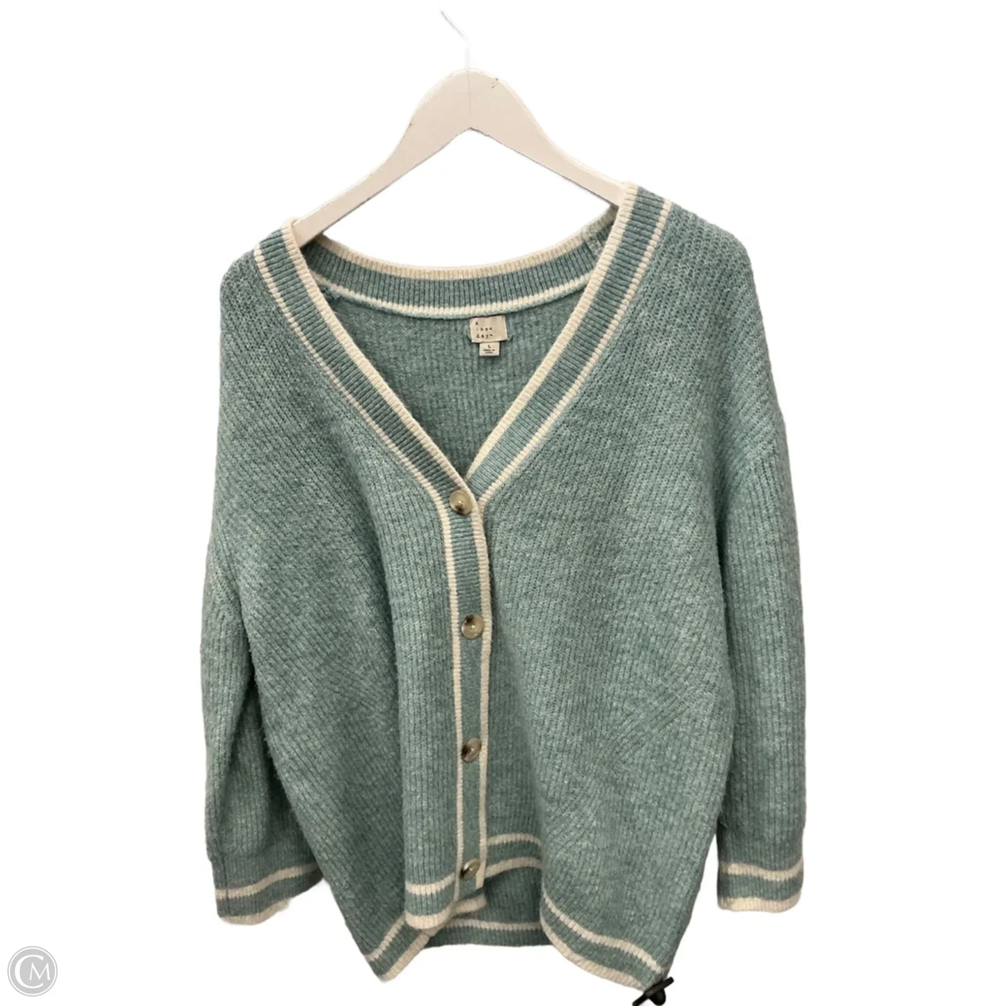 Sweater Cardigan By A New Day In Aqua, Size: L