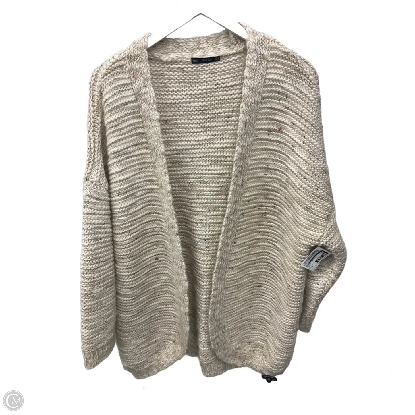 Sweater Cardigan By Zara In Cream, Size: M