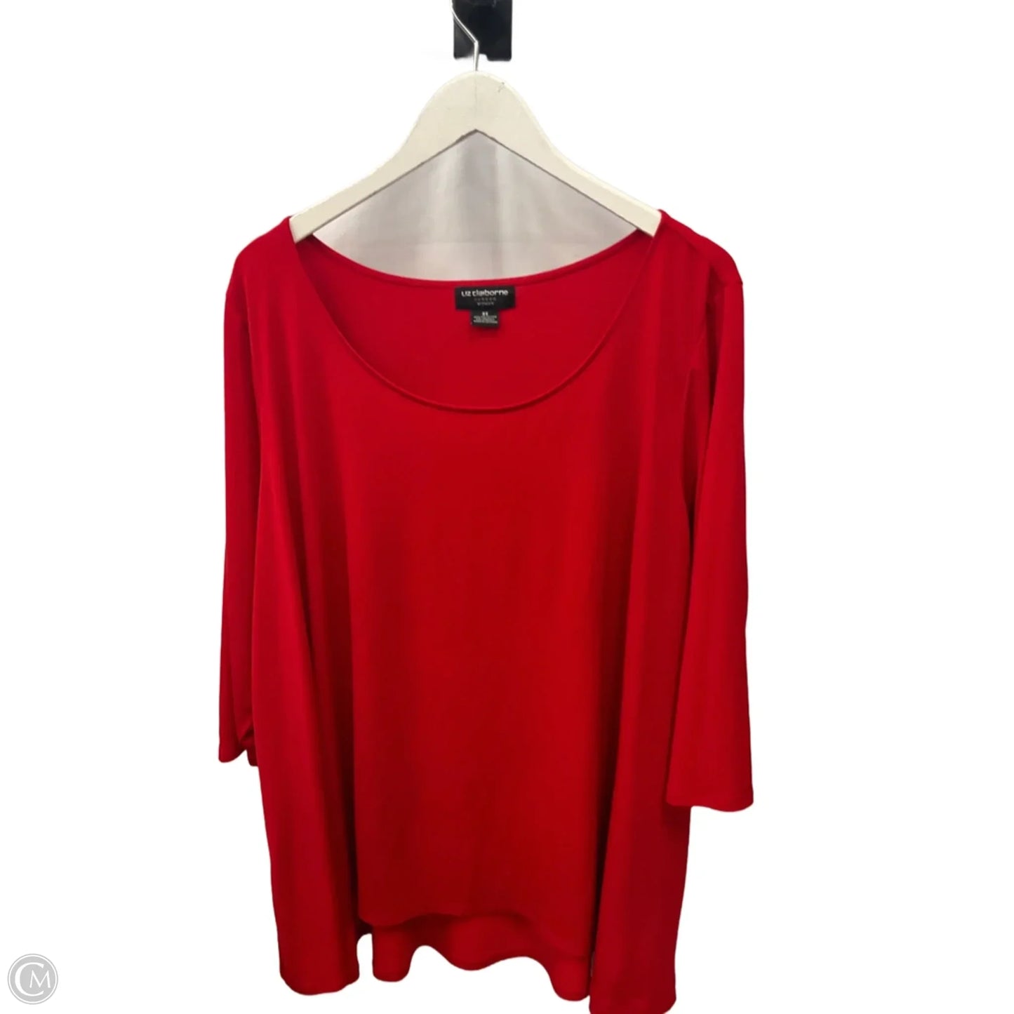 Top 3/4 Sleeve By Liz Claiborne In Red, Size: 3x