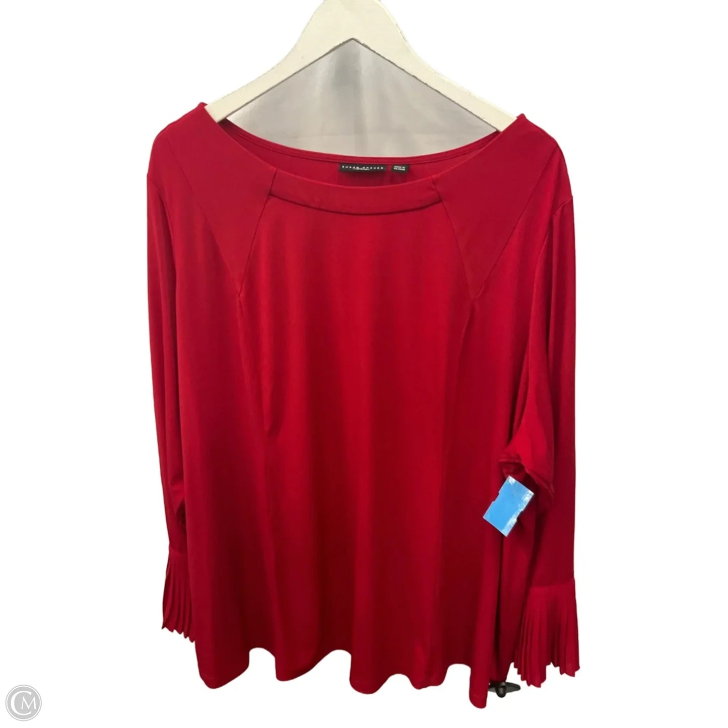 Top Long Sleeve By Susan Graver In Red, Size: 3x