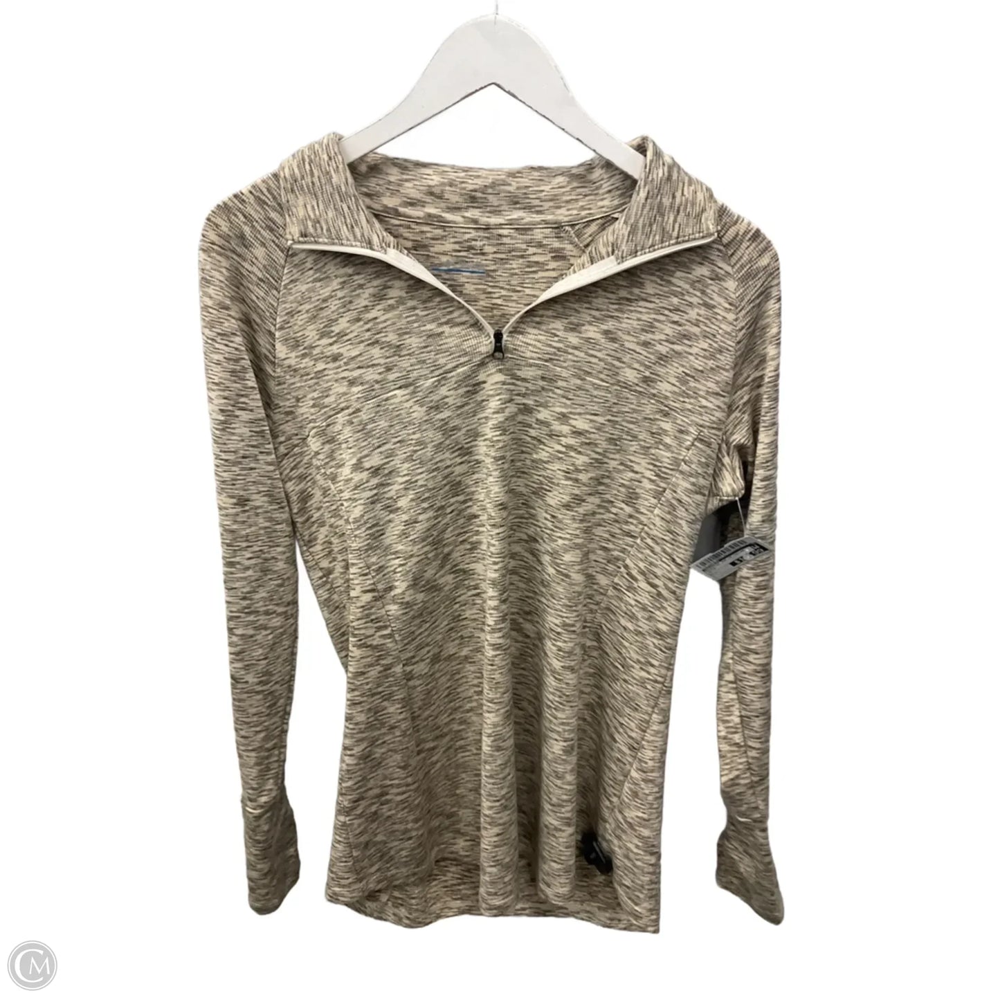 Athletic Top Long Sleeve Collar By Columbia In Beige, Size: L