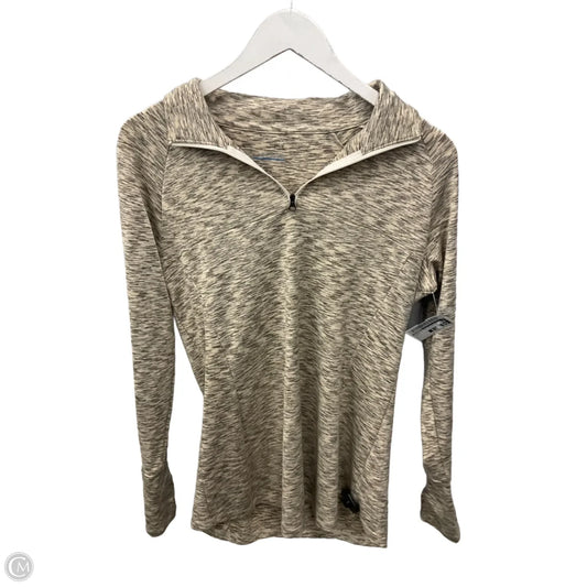 Athletic Top Long Sleeve Collar By Columbia In Beige, Size: L