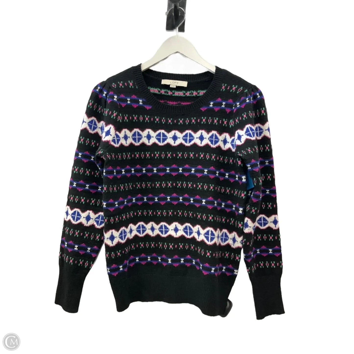Sweater By Loft In Black & Purple, Size: Xs