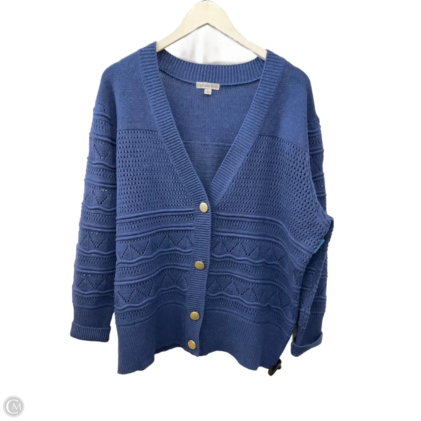 Sweater Cardigan By Ophelia Roe In Blue, Size: L