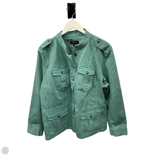 Jacket Denim By Talbots In Green, Size: 2x