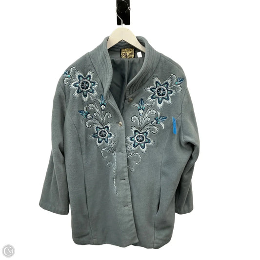 Jacket Fleece By Bob Mackie Qvc In Grey, Size: 2x