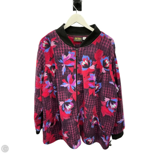 Jacket Fleece By Bob Mackie Qvc In Red, Size: 3x