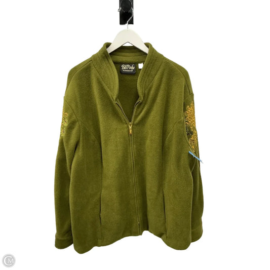 Jacket Fleece By Bob Mackie Qvc In Green, Size: 3x