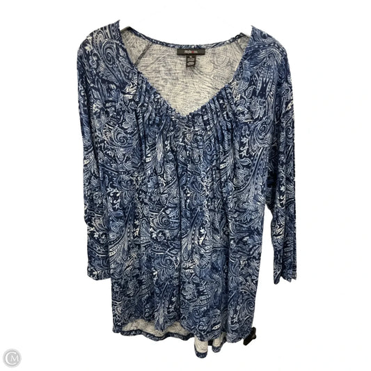 Top 3/4 Sleeve By Style And Company In Blue, Size: Xl