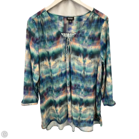 Top 3/4 Sleeve By Ana In Multi-colored, Size: Xl