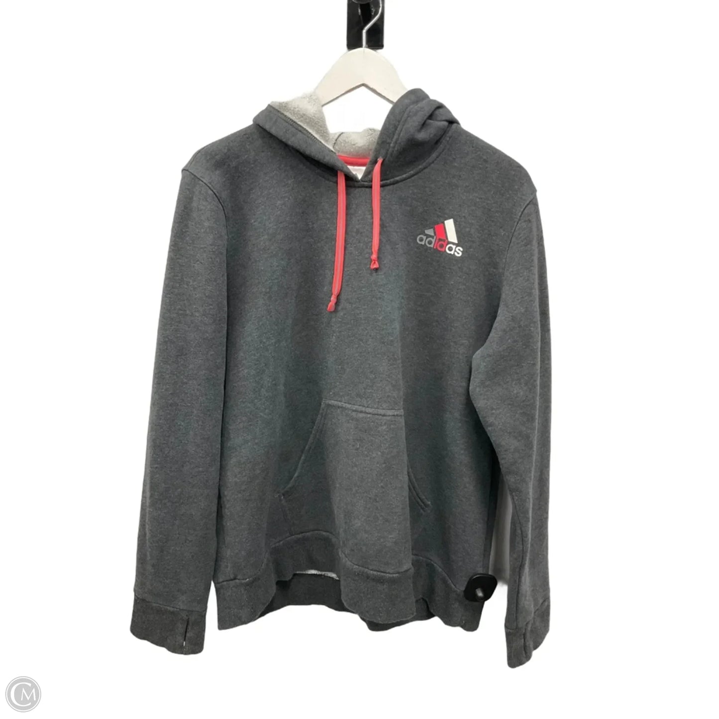 Athletic Sweatshirt Hoodie By Adidas In Grey, Size: Xl