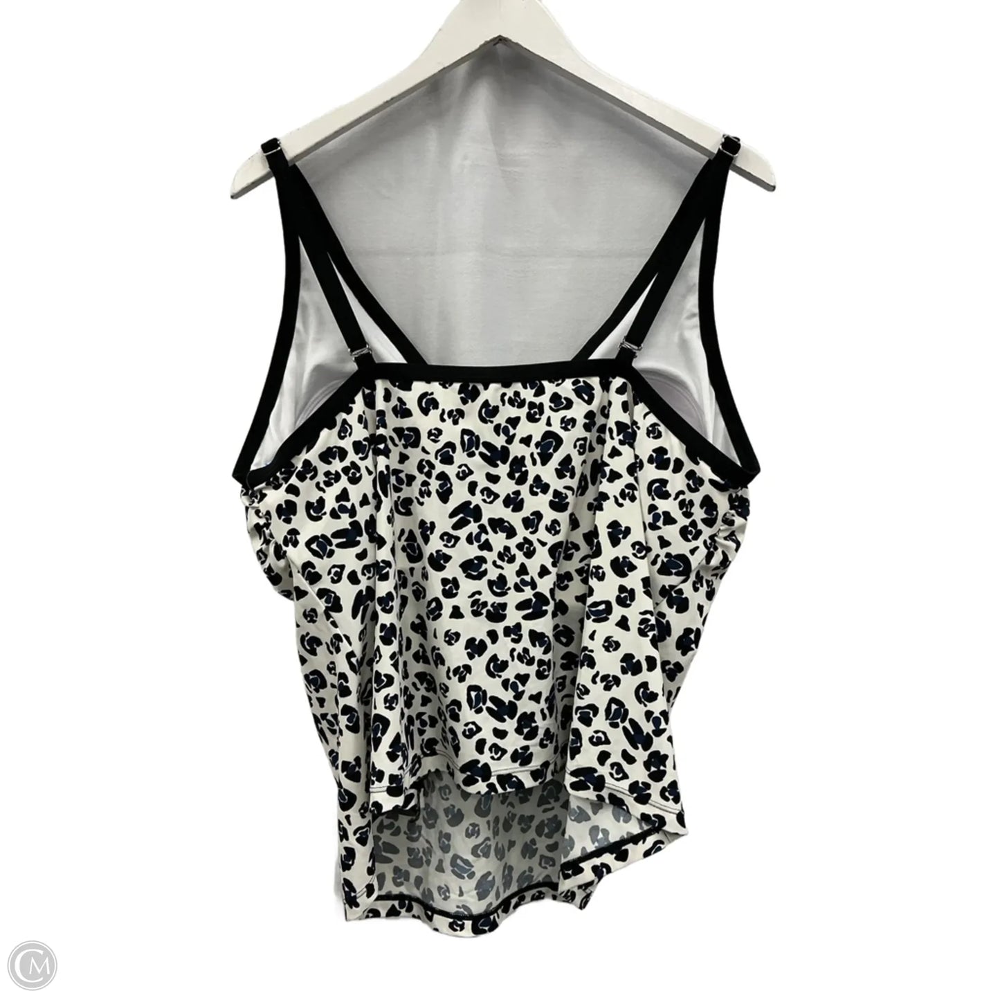 Swimsuit Top By Clothes Mentor In Black & White, Size: 2x