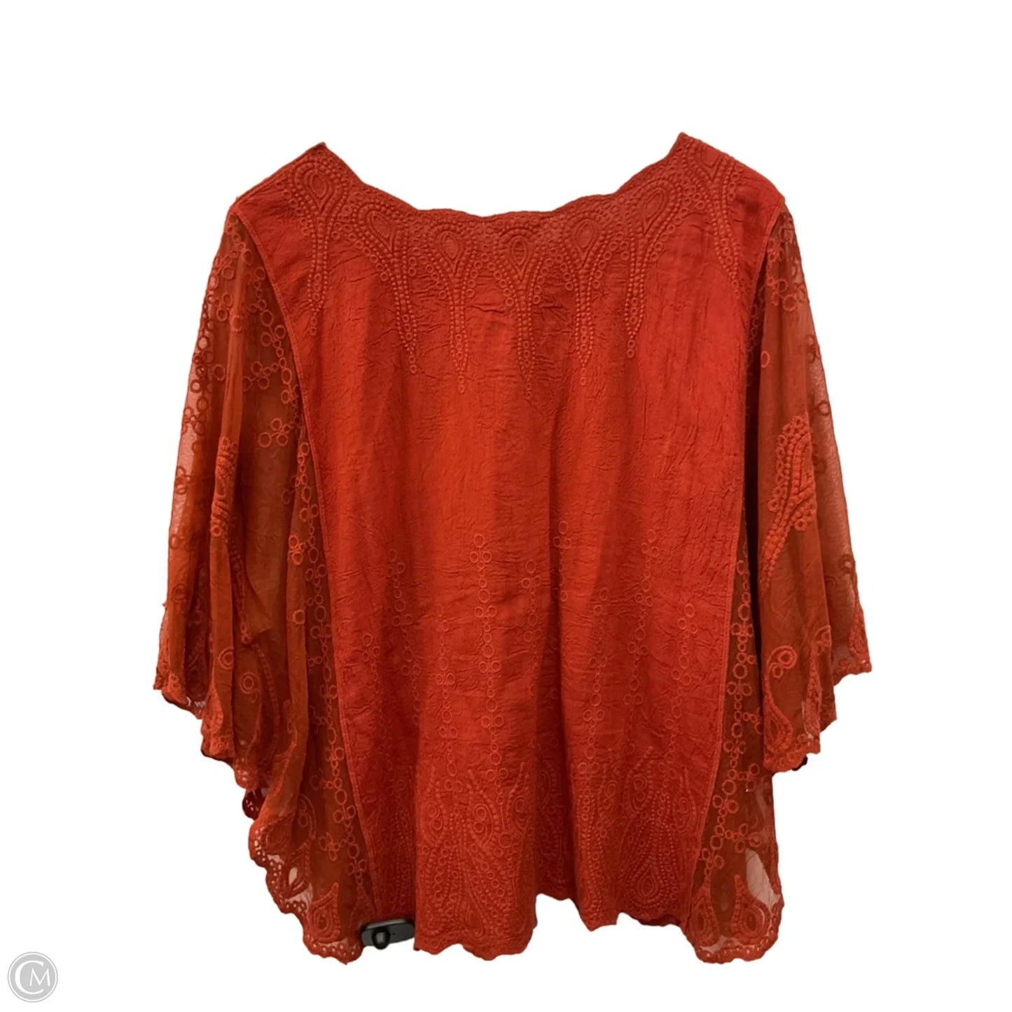 Top Short Sleeve By Cato In Orange, Size: Xl
