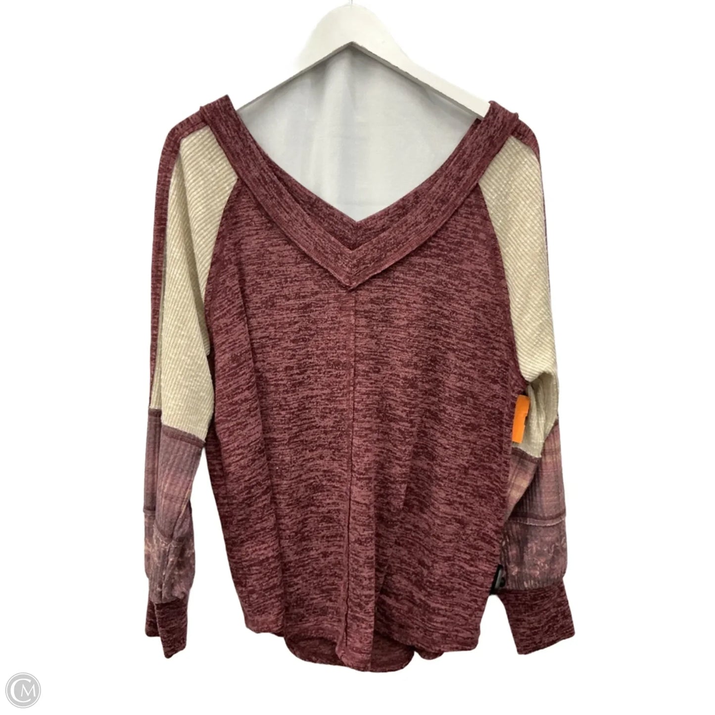 Top Long Sleeve By Cato In Maroon, Size: L