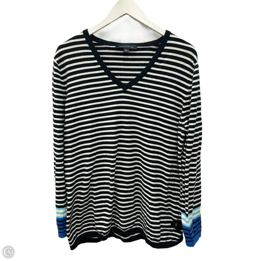Top Long Sleeve By Tommy Hilfiger In Blue & White, Size: Xxl