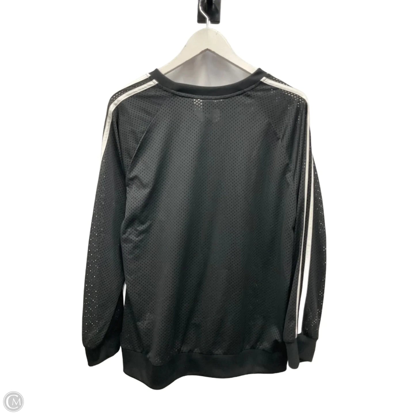 Athletic Top Long Sleeve Crewneck By Adidas In Black, Size: Xl