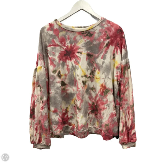 Top Long Sleeve By Sweet Lovely In Grey & Pink, Size: 2x