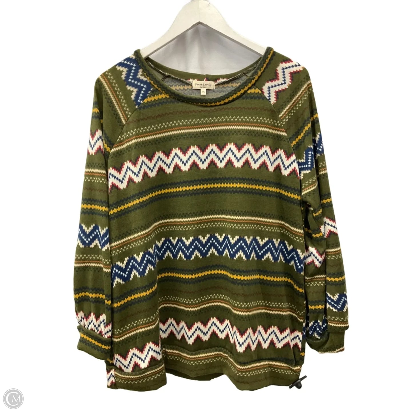 Top Long Sleeve By Sweet Lovely In Green, Size: 1x