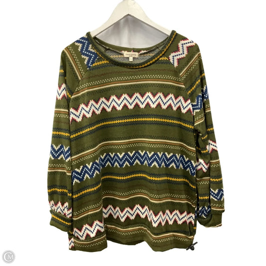 Top Long Sleeve By Sweet Lovely In Green, Size: 1x
